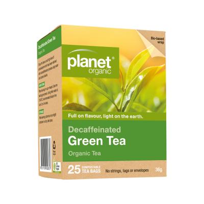 Planet Organic Organic Tea Decaffeinated Green Tea x 25 Tea Bags